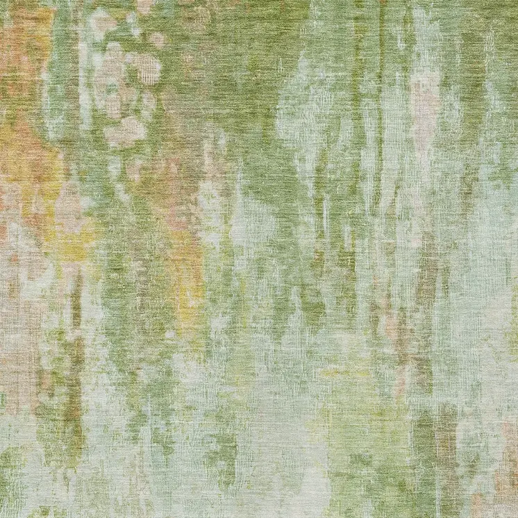 9' X 12' Sage Wheat And Ivory Abstract Washable Indoor Outdoor Area Rug