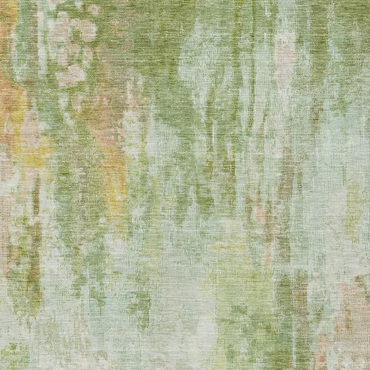 10' X 14' Sage Wheat And Ivory Abstract Washable Indoor Outdoor Area Rug