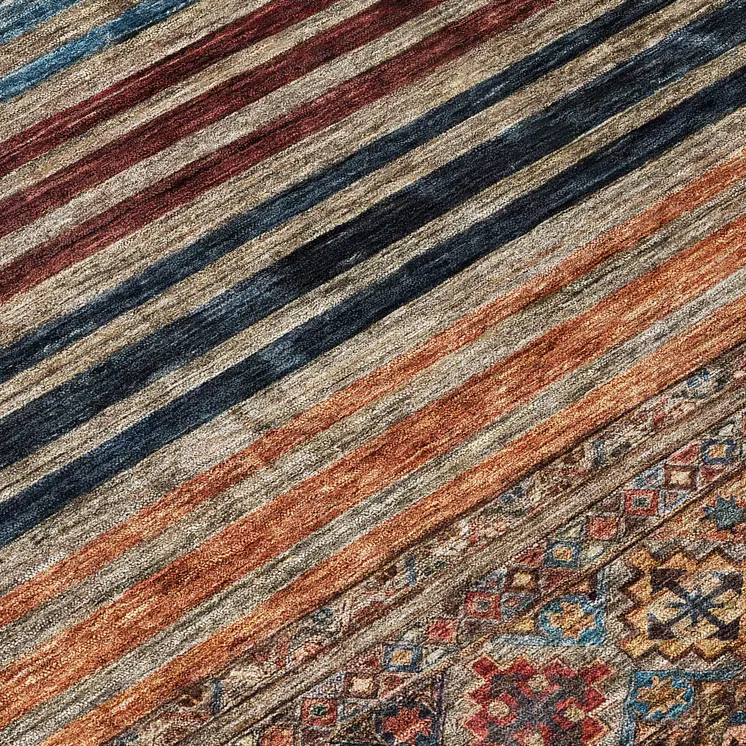 8' Taupe Brown And Blue Round Medallion Washable Indoor Outdoor Area Rug