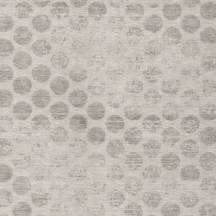 8' X 10' Taupe And Beige Polka Dot Washable Indoor Outdoor Area Rug