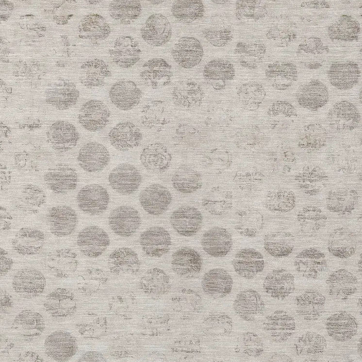 9' X 12' Taupe And Beige Polka Dot Washable Indoor Outdoor Area Rug
