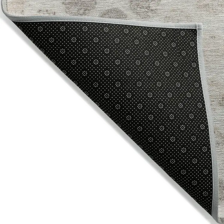 10' X 14' Taupe And Beige Polka Dot Washable Indoor Outdoor Area Rug
