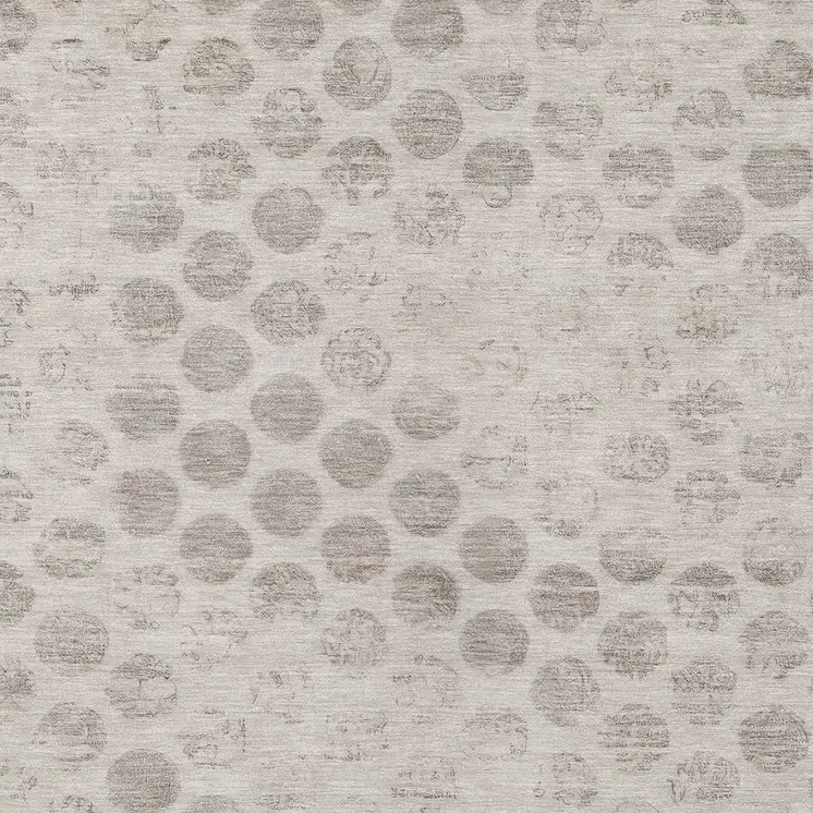 10' X 14' Taupe And Beige Polka Dot Washable Indoor Outdoor Area Rug