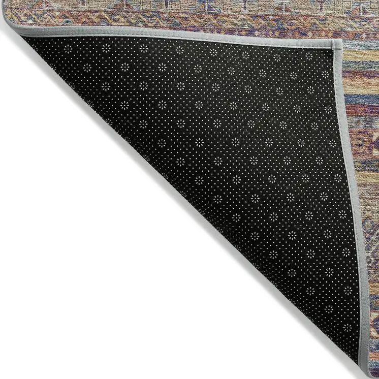 10' X 14' Blue Copper And Beige Southwestern Washable Indoor Outdoor Area Rug