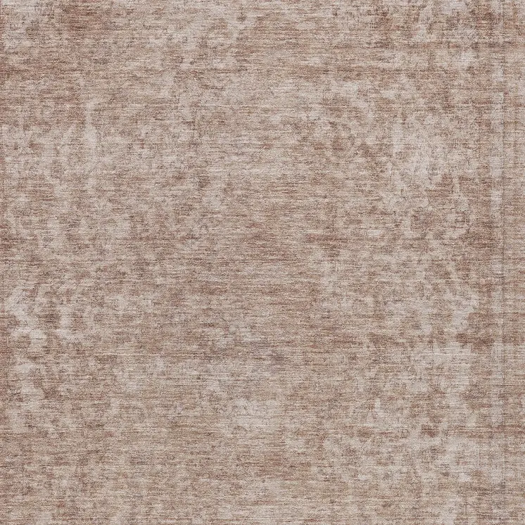 5' X 8' Copper And Beige Abstract Washable Indoor Outdoor Area Rug