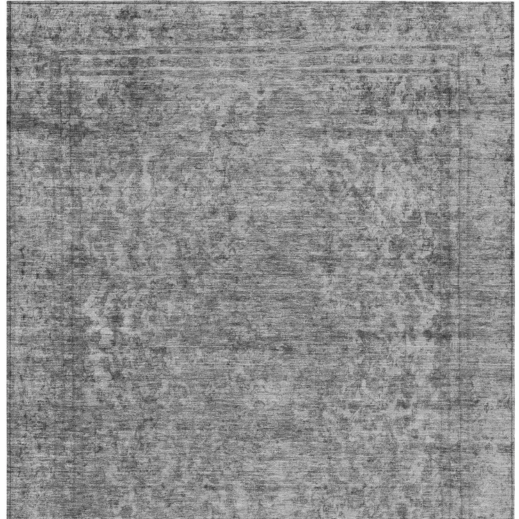 8' X 10' Gray And Beige Abstract Washable Indoor Outdoor Area Rug
