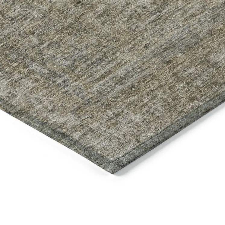 3' X 5' Pewter And Beige Abstract Washable Indoor Outdoor Area Rug