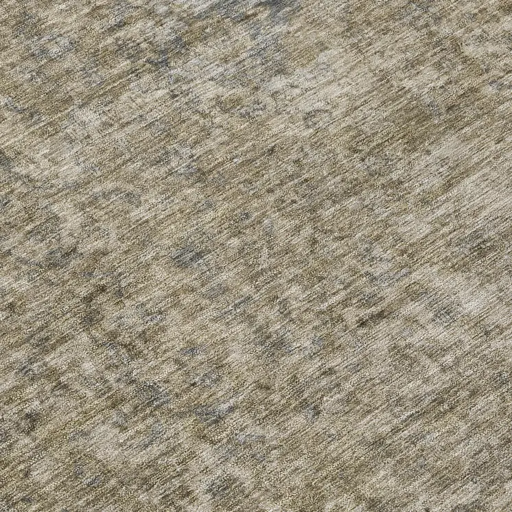 8' Pewter And Beige Round Abstract Washable Indoor Outdoor Area Rug