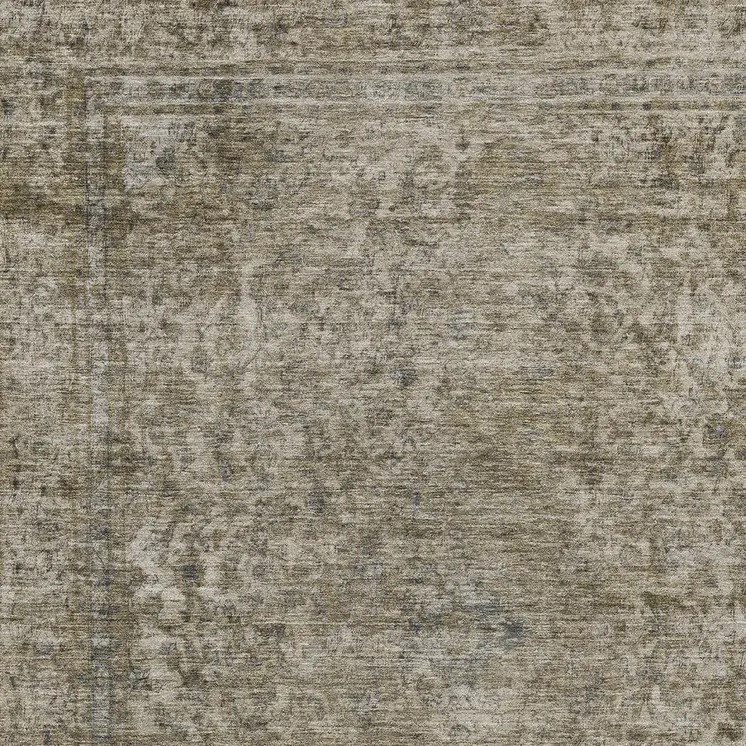 8' X 10' Pewter And Beige Abstract Washable Indoor Outdoor Area Rug