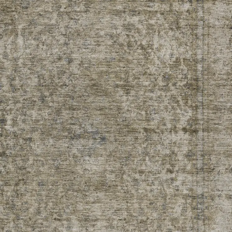 9' X 12' Pewter And Beige Abstract Washable Indoor Outdoor Area Rug