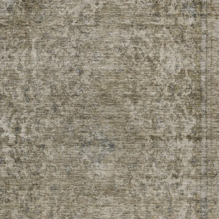 10' X 14' Pewter And Beige Abstract Washable Indoor Outdoor Area Rug