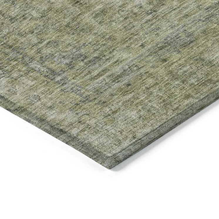 5' X 8' Sage And Beige Abstract Washable Indoor Outdoor Area Rug