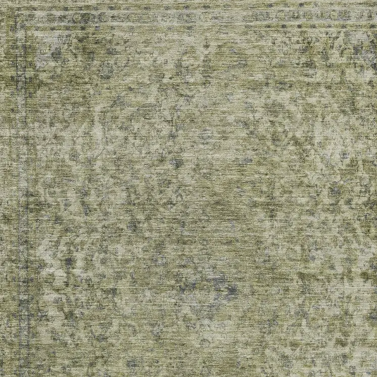 8' X 10' Sage And Beige Abstract Washable Indoor Outdoor Area Rug