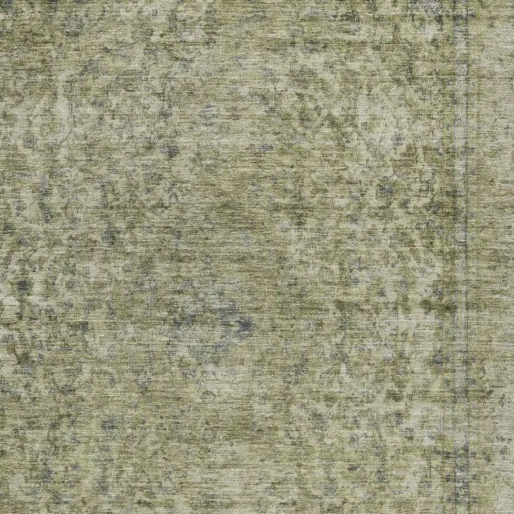 10' X 14' Sage And Beige Abstract Washable Indoor Outdoor Area Rug