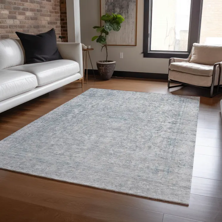 10' X 14' Silver And Beige Abstract Washable Indoor Outdoor Area Rug
