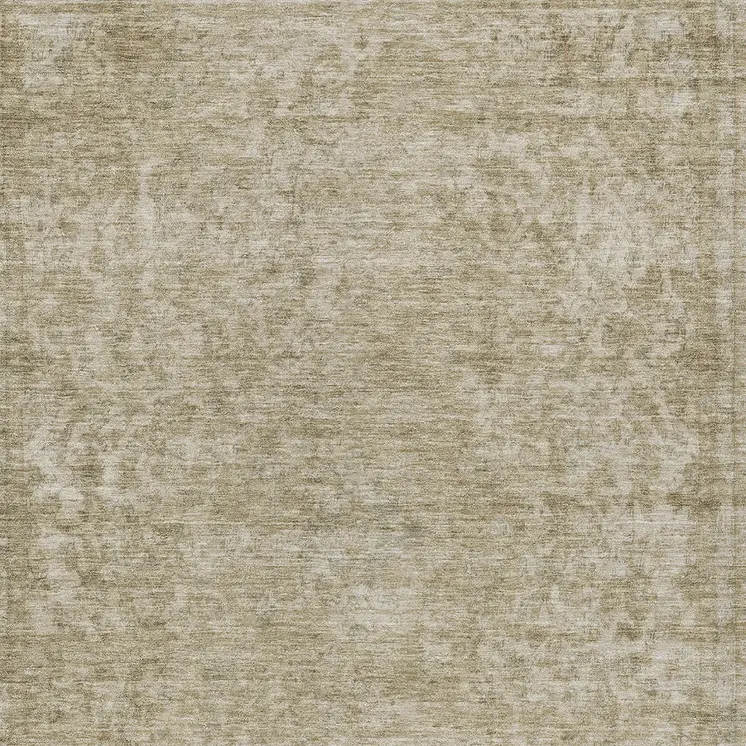 5' X 8' Tan And Beige Abstract Washable Indoor Outdoor Area Rug