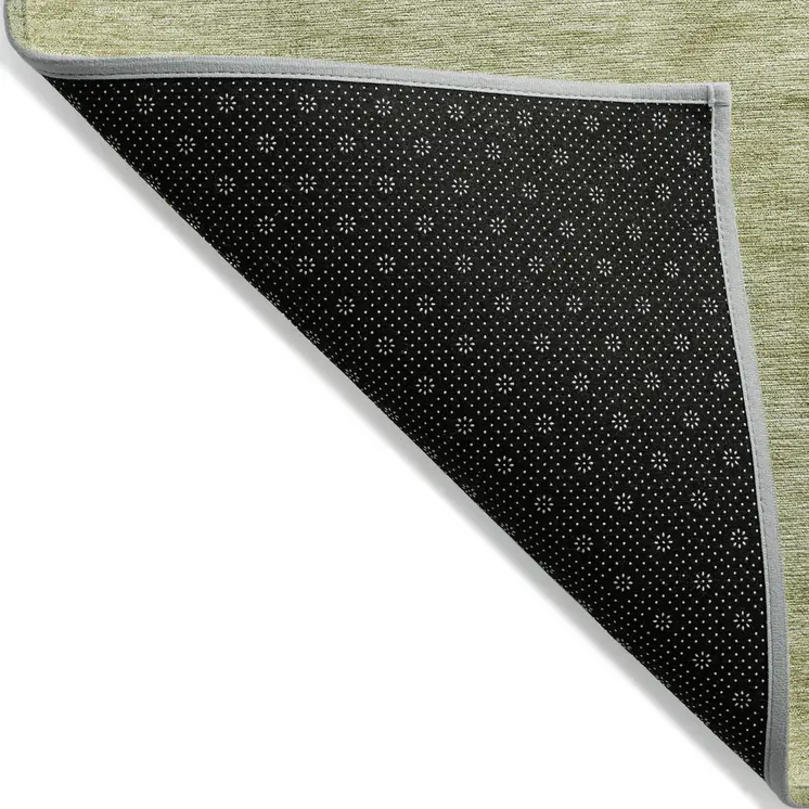 10' X 14' Artichoke Green And Ivory Medallion Washable Indoor Outdoor Area Rug