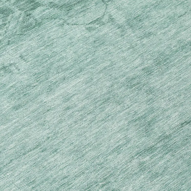 8' Aqua And Teal Blue Round Medallion Washable Indoor Outdoor Area Rug