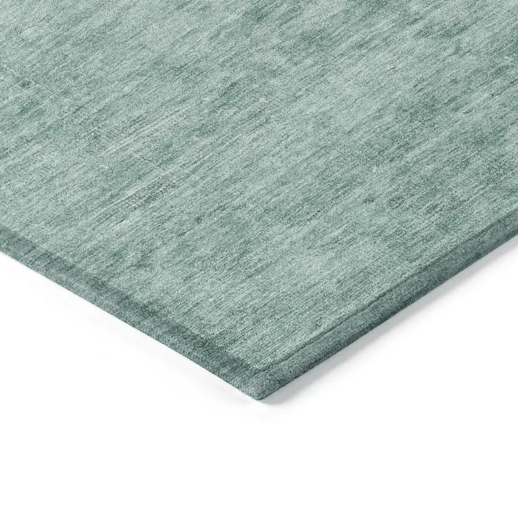 9' X 12' Aqua And Teal Blue Medallion Washable Indoor Outdoor Area Rug
