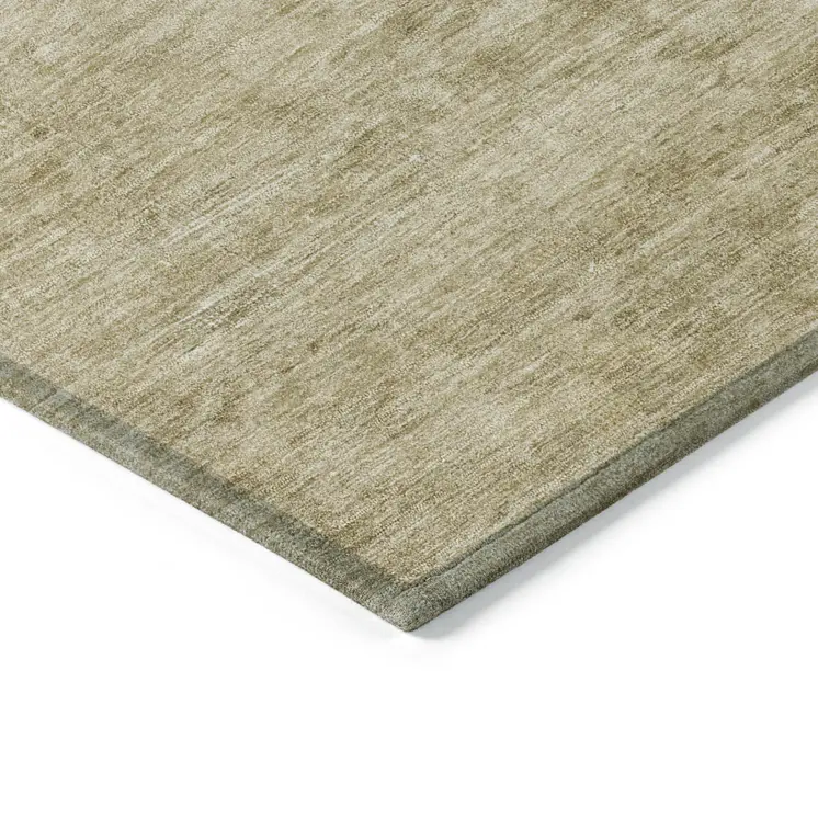 8' X 10' Beige And Linen Medallion Washable Indoor Outdoor Area Rug