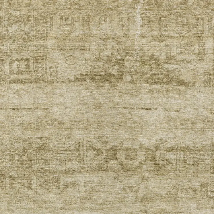 10' X 14' Beige And Linen Medallion Washable Indoor Outdoor Area Rug