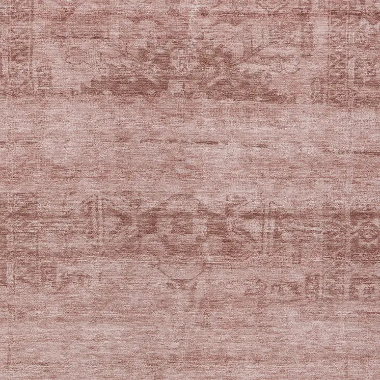 10' X 14' Blush And Mauve Medallion Washable Indoor Outdoor Area Rug