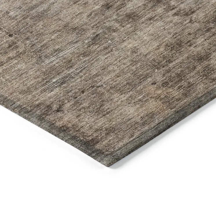 8' X 10' Brown And Taupe Medallion Washable Indoor Outdoor Area Rug