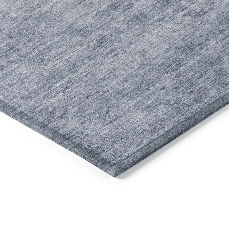 5' X 8' Denim Blue And Navy Blue Medallion Washable Indoor Outdoor Area Rug