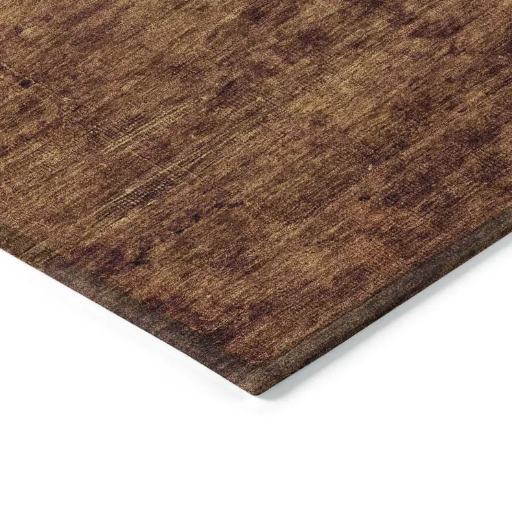 10' X 14' Rust And Brown Medallion Washable Indoor Outdoor Area Rug