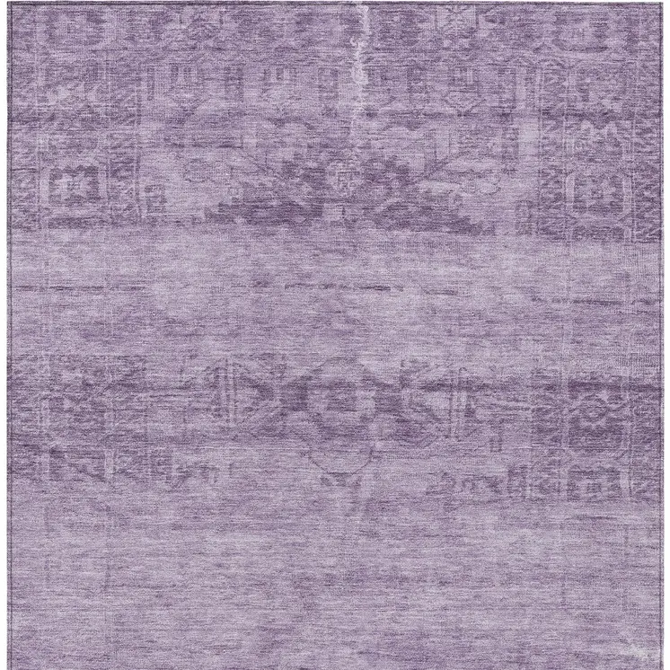 3' X 5' Plum And Purple Medallion Washable Indoor Outdoor Area Rug