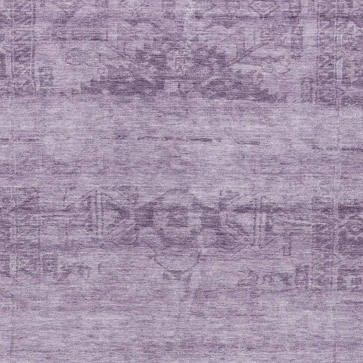 3' X 5' Plum And Purple Medallion Washable Indoor Outdoor Area Rug