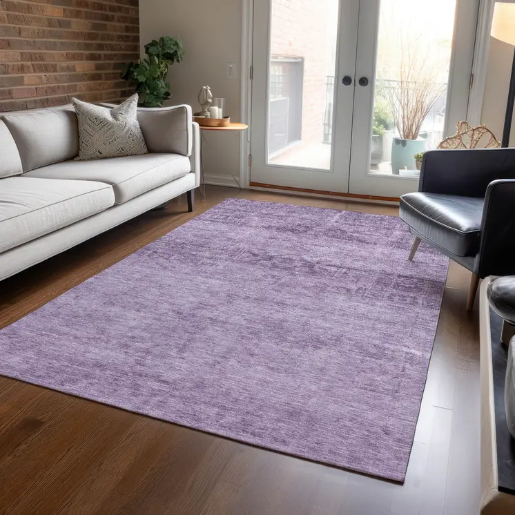 3' X 5' Plum And Purple Medallion Washable Indoor Outdoor Area Rug