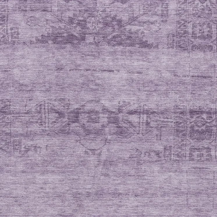 10' X 14' Plum And Purple Medallion Washable Indoor Outdoor Area Rug