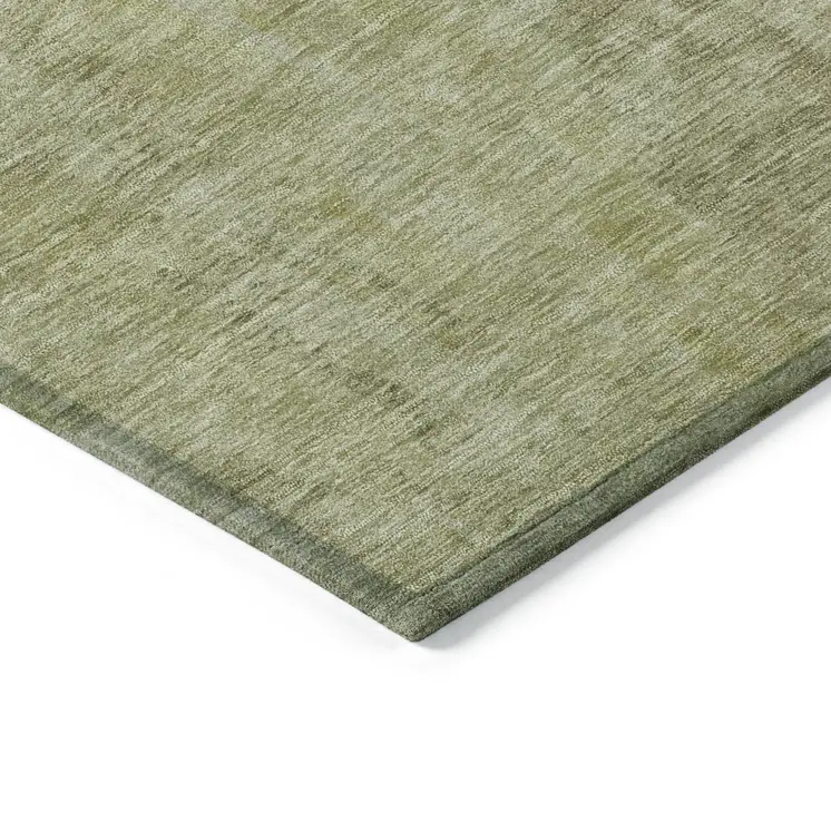 3' X 5' Artichoke Green And Fern Green Abstract Washable Indoor Outdoor Area Rug
