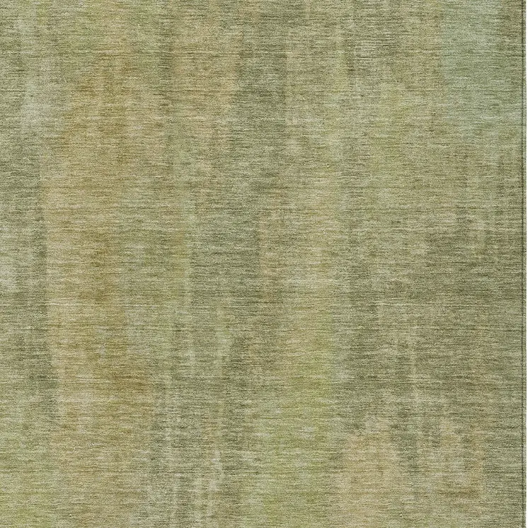 5' X 8' Artichoke Green And Fern Green Abstract Washable Indoor Outdoor Area Rug