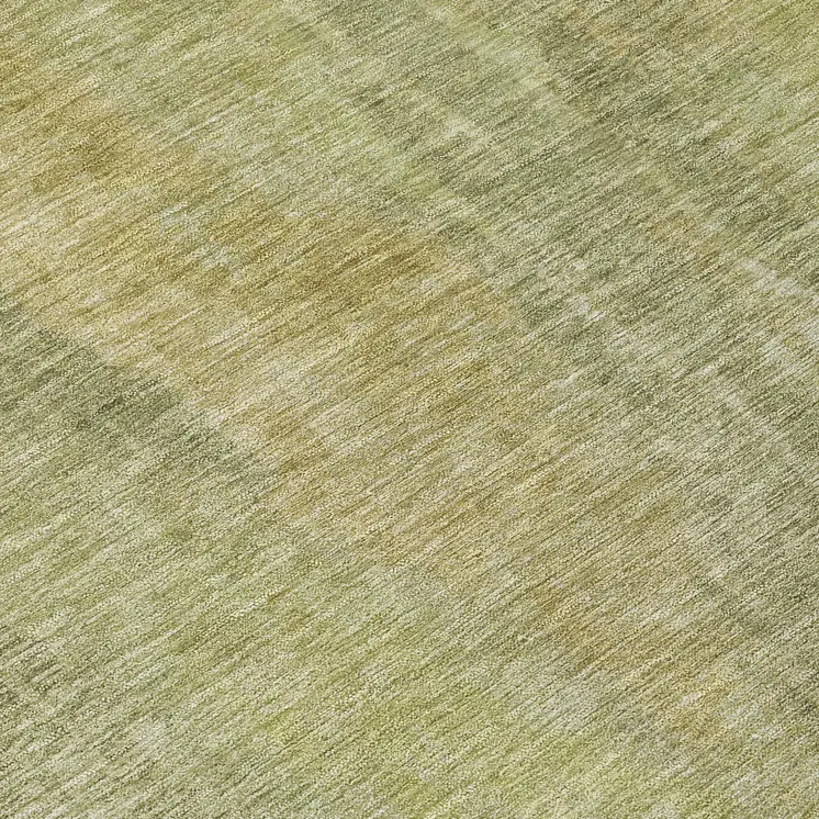 8' Artichoke Green And Fern Green Round Abstract Washable Indoor Outdoor Area Rug