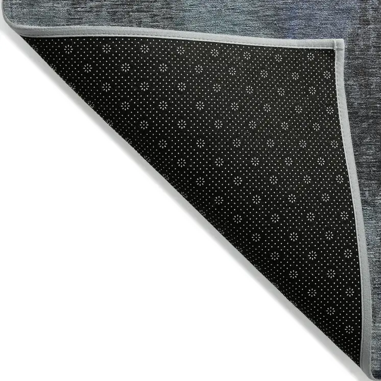3' X 5' Blue And Gray Abstract Washable Indoor Outdoor Area Rug