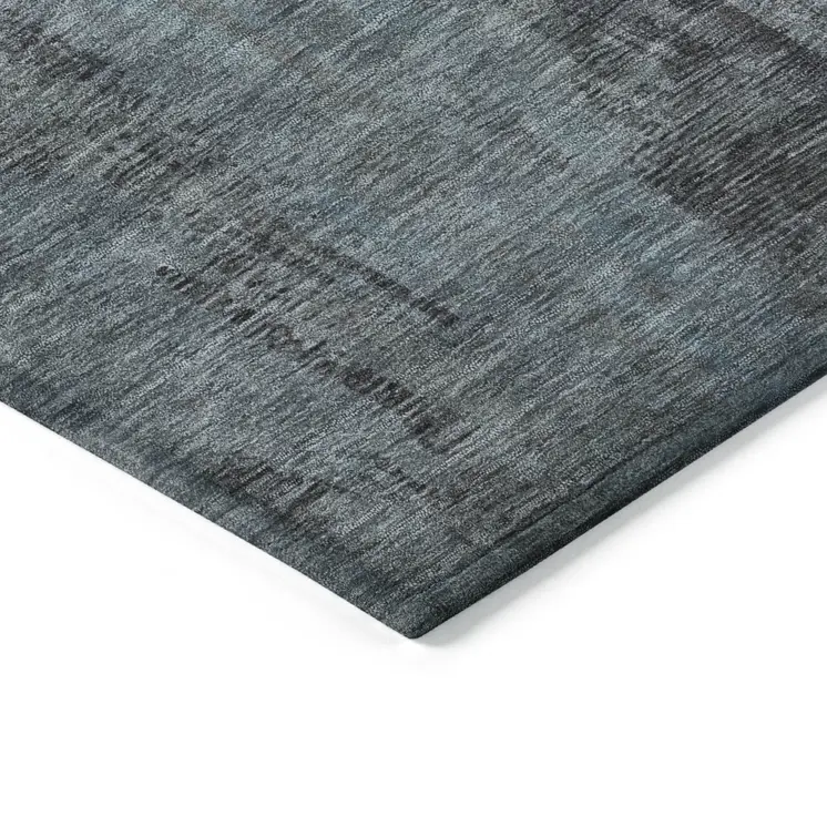 8' X 10' Blue And Gray Abstract Washable Indoor Outdoor Area Rug