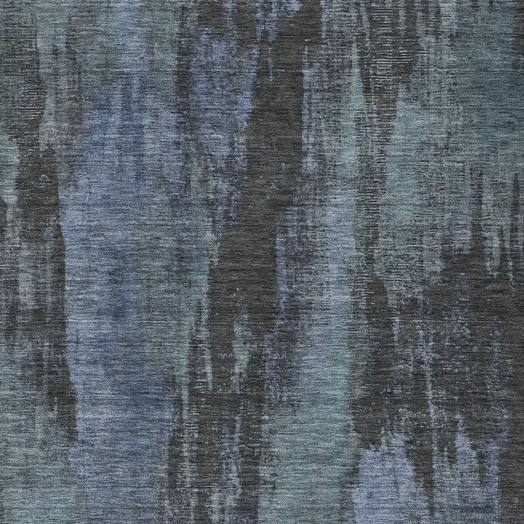 8' X 10' Blue And Gray Abstract Washable Indoor Outdoor Area Rug
