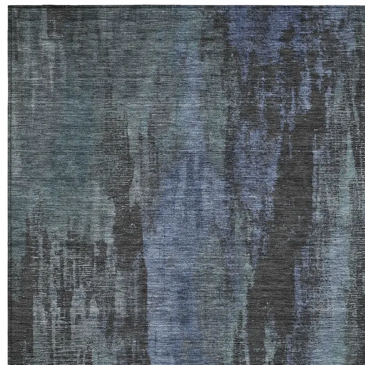 10' X 14' Blue And Gray Abstract Washable Indoor Outdoor Area Rug