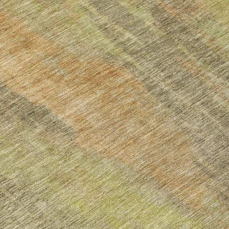 8' Taupe And Copper Round Abstract Washable Indoor Outdoor Area Rug