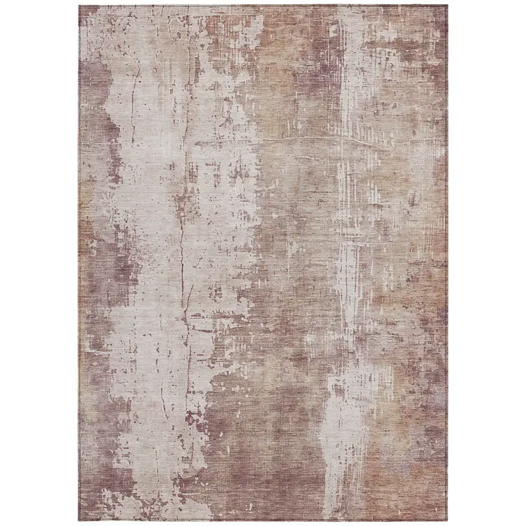 5' X 8' Blush And Ivory Abstract Washable Indoor Outdoor Area Rug