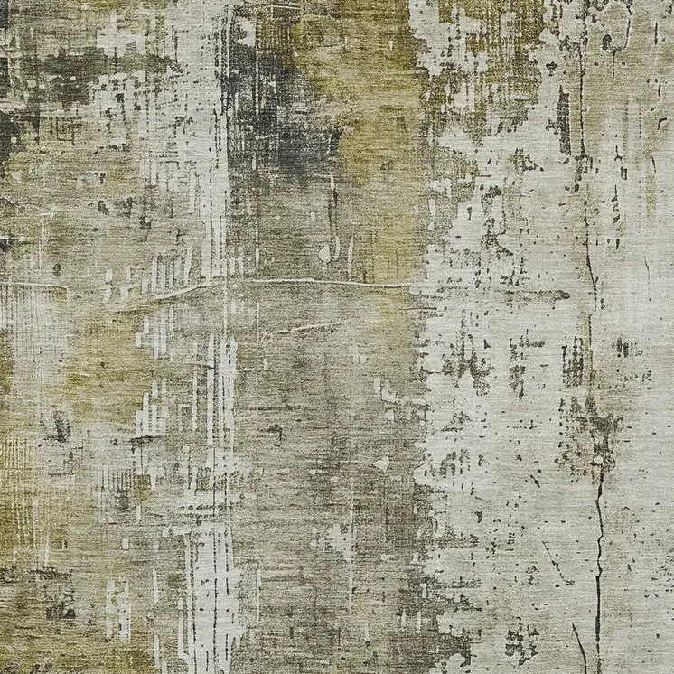 8' X 10' Pewter And Ivory Abstract Washable Indoor Outdoor Area Rug