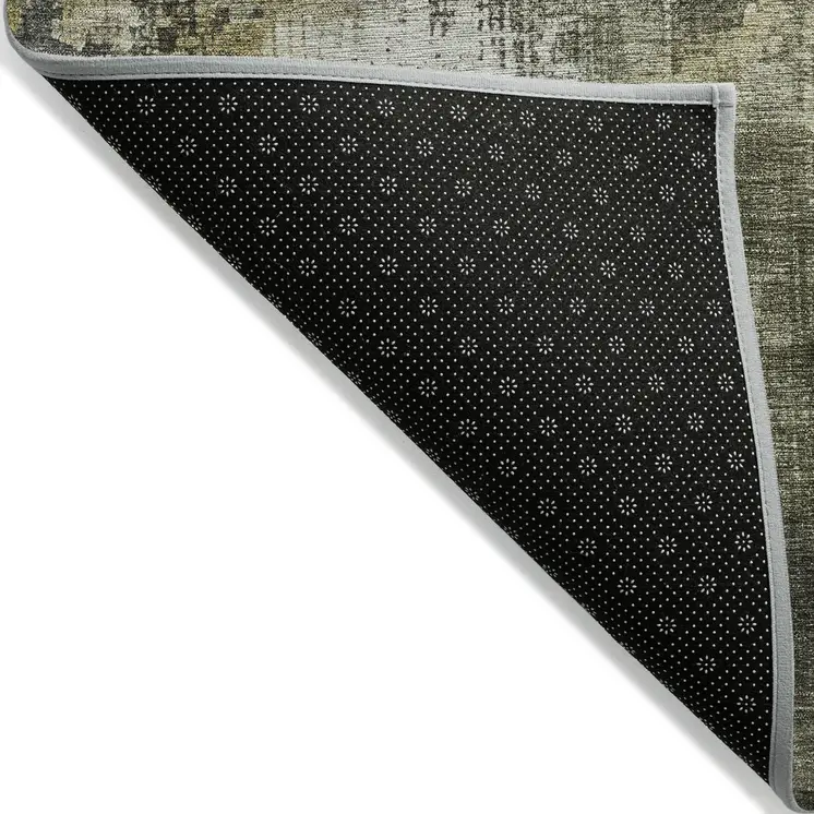 9' X 12' Pewter And Ivory Abstract Washable Indoor Outdoor Area Rug