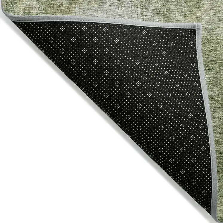 10' X 14' Sage And Ivory Abstract Washable Indoor Outdoor Area Rug