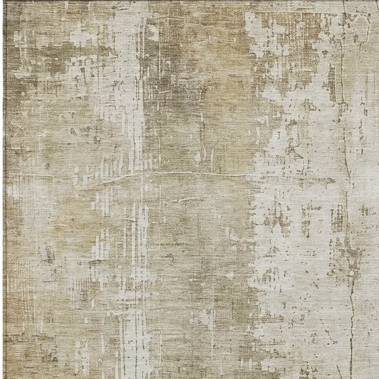 5' X 8' Taupe And Ivory Abstract Washable Indoor Outdoor Area Rug