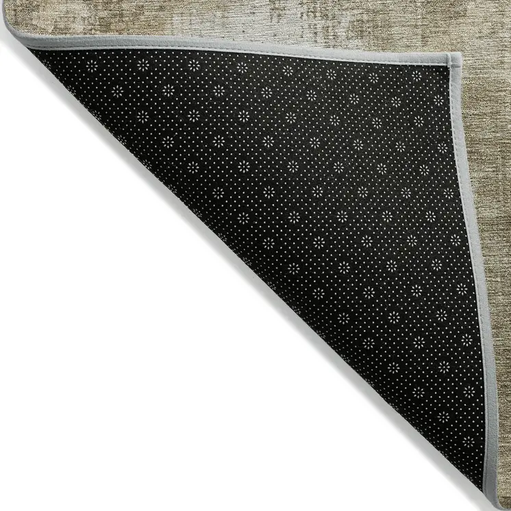 10' X 14' Taupe And Ivory Abstract Washable Indoor Outdoor Area Rug