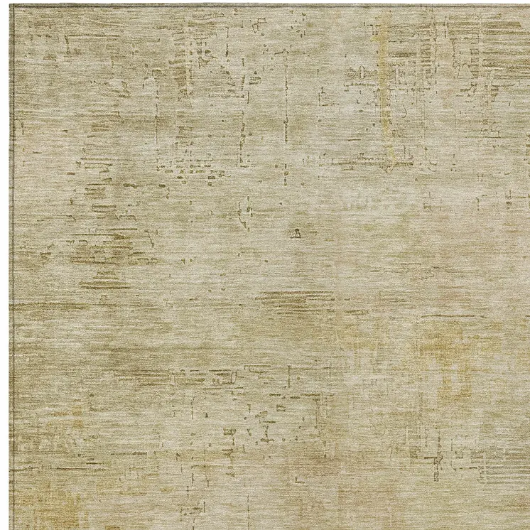 8' X 10' Beige And Wheat Abstract Washable Indoor Outdoor Area Rug