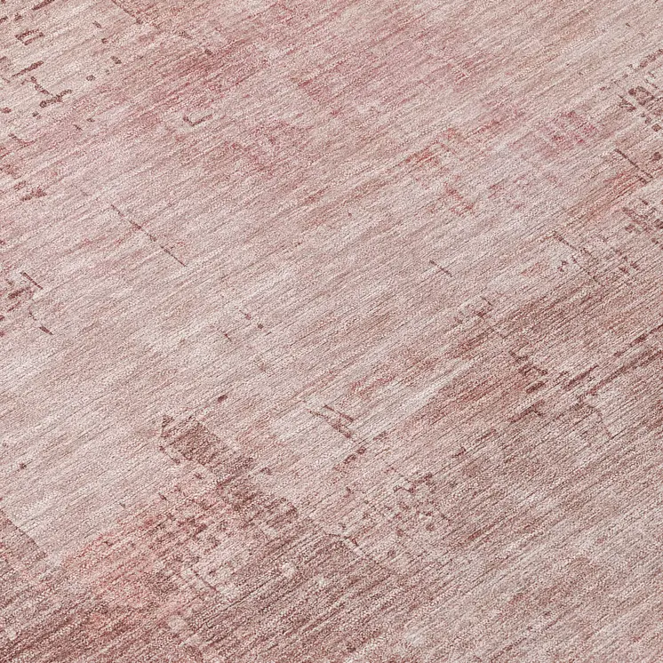 8' Blush And Pink Round Abstract Washable Indoor Outdoor Area Rug