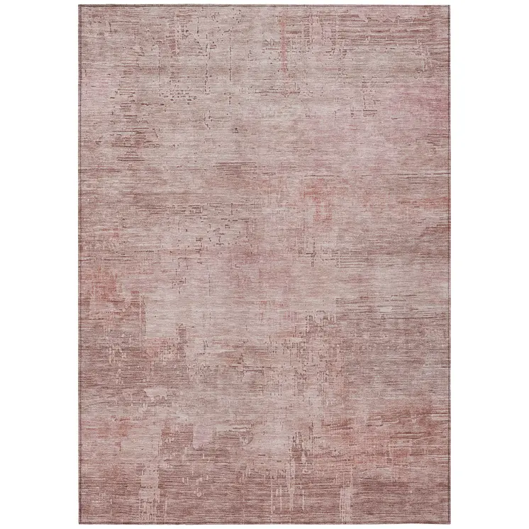 10' X 14' Blush And Pink Abstract Washable Indoor Outdoor Area Rug